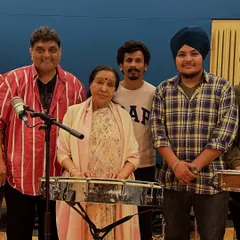 A truly blessed moment with the queen of melody, Asha Bhosle ji. Being in her presence is a lesson in itself, and I am grateful for the opportunity to witness her artistry up close during a recording session.