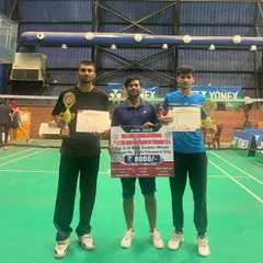 Results are the only measure of success. Here I am with my trainees Ujjwal Tomar and his partner after they secured the Gold Medal in both Boys' Doubles and Mixed Doubles at the UP State U-19 Championship.
