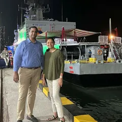 Our team at the naval dockyard during the decommissioning ceremony for the INS Gomati. Working in high-security zones like this requires precision, discipline, and respect, qualities we bring to every event.