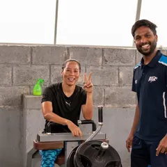 A happy athlete and a proud coach. This photo captures the supportive and empowering environment I strive to create at RSF, where we pour our hearts into helping every athlete perform at their best.