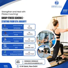 Here is another look at our morning group class schedule, featuring classes with me, Pankaj, and Harshita.