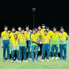 Our U-17 team posing with the Spirit Cup trophy after winning the tournament against SST Cricket Academy from Chennai.