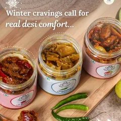Winter cravings call for real desi comfort. Here's a lineup of our Lal Bharwa Mirch, Chatpati, and Mix Achaar, ready to spice up your meals.