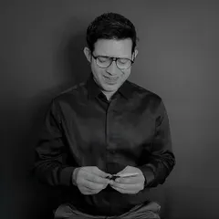This is a screen grab from an audition where I had to play two different characters for the same ad. This first character is a more serious, intellectual type.