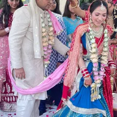 The joy of a wedding ceremony, captured beautifully. I love helping brides and their families create coordinated, custom outfits for the entire celebration.