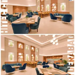 The Tea Lounge at Lemontree Premier, Hyderabad, offers a relaxed and stylish setting. We used plush velvet seating in rich blue tones and curated display niches to create an intimate space for guests to unwind.
