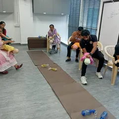 Our CPR training also covered techniques for infants. This image shows us practicing the correct procedure for infant rescue, an essential skill for any first responder.