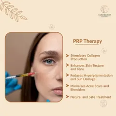 This image highlights the benefits of PRP therapy, a cornerstone of our natural anti-aging services. By stimulating collagen and enhancing skin texture, this treatment effectively reduces sun damage and minimizes blemishes for a healthier complexion.