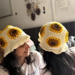 Twinning in our handmade sunflower bucket hats. These are perfect for friends or family and can be customized in different color combinations. They are lightweight and comfortable for all day wear.