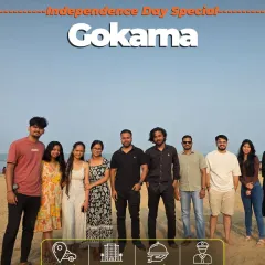 An Independence Day special poster for our Gokarna trip, a popular 2-day getaway from Bangalore.