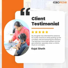 A testimonial from Kajal Sheth, whose daughter has been enjoying our sessions for a year. She highlights the patience of our teachers and the individual attention they provide.