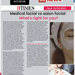 I was featured in Etimes explaining the difference between a medical facial and a regular salon facial. This is important because what I do is not a temporary fix. It's a science-backed, medical-grade procedure for real skin improvement.