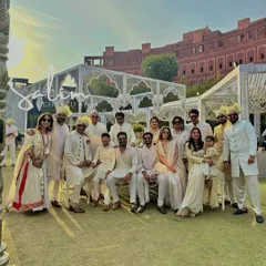 A wonderful family portrait from a wedding where many of the guests are dressed in my custom white and ivory creations. It's an honor to dress entire families for their most important celebrations.