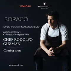 The initial announcement that sparked excitement across the country. This teaser poster announced the upcoming arrival of Chef Rodolfo Guzmán of Boragó, promising to bring a Chilean culinary masterpiece to Bengaluru.