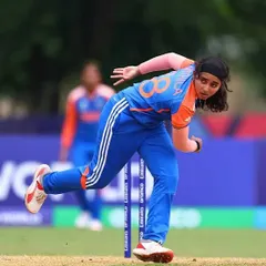 Mithila Vinod in action for the India U-19 team. Seeing our students represent the country on the international stage is our greatest reward.