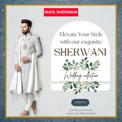 This is the kind of premium, elegant look you can get from my wedding collection. This off-white embroidered sherwani is perfect for a groom who wants a classic yet modern style for the main ceremony.