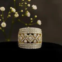 Made with precision and layered with brilliance, this bold diamond ring is designed to capture every gaze. Whether seen on its own or on a model, it is more than jewellery, it is a statement.