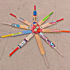 The tools of the trade. This creative arrangement of bats and balls by our junior players shows their passion and love for the game.