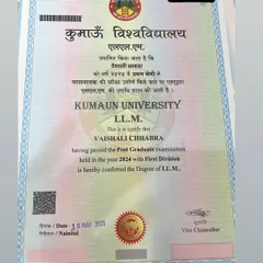 I believe in continuous learning to better serve my clients. Earning my Master of Laws (LL.M.) with a First Division from Kumaun University was a proud moment, deepening my expertise in constitutional and administrative law.
