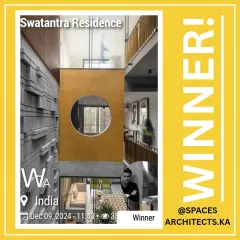 I am thrilled to announce that our Swatantrata Residence was declared a winner in the 50th Cycle of the prestigious WA Awards. It is an honor to see this project recognized on an international platform for its thoughtful design.