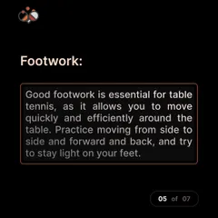 Good footwork is essential for moving quickly and efficiently. We practice side-to-side and forward-and-back movements to ensure our players are always light on their feet.