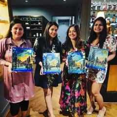 These ladies absolutely slayed their own versions of Van Gogh's 'Starry Night'. It’s amazing to see everyone's unique style come through in our master-inspired workshops.