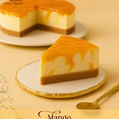 A slice of pure bliss. Our Mango Classic Cheesecake features a creamy, rich cheesecake base on a biscuit crust, topped with a luscious layer of sweet mango puree.