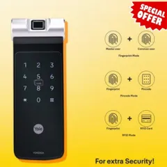 We configure your Yale smart lock for extra security with combination access modes. You can set the lock to require both a fingerprint and a PIN code, or a fingerprint and an RFID card, creating a two-step verification process for entry.