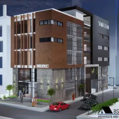 A 3D visualization of an ongoing commercial project on Hosa Road, Bangalore. This render demonstrates my approach to modern commercial architecture, blending materials like wood-finish panels, stone, and glass for a dynamic facade.