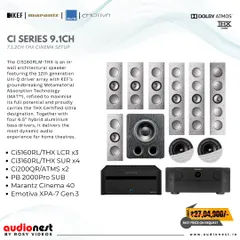 For the ultimate movie lover, we design and install complete home cinema packages. This is an example of a 9.1 channel THX certified setup featuring KEF architectural speakers, powered by Marantz and Emotiva, for a truly theatrical Dolby Atmos experience at home.