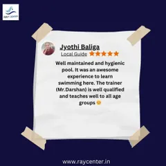 Feedback from a local guide complimenting our well-maintained pool and qualified, effective coaching for all age groups.
