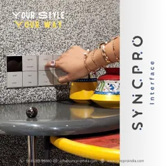 Your style, your way. We believe your smart home should reflect your personality. This keypad features custom laser-engraved buttons, designed to match the client's specific needs and the room's vibrant decor.