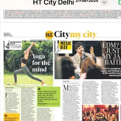 A full view of the HT City Delhi newspaper feature on International Day of Yoga. My quote focused on how yoga has helped young adults improve their mental health.