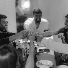 A toast to the happy couple! The welcome dinner was filled with laughter, stories, and excitement for the days ahead.