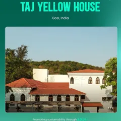 The Taj Yellow House, a restored Portuguese bungalow, showcases our commitment to sustainable hospitality. The design uses local materials, maximizes natural light and ventilation, and features a bright yellow facade that reflects regional traditions while reducing heat absorption.