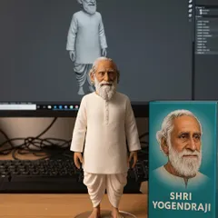 This figurine honors our founder, Shri Yogendra Ji (1897-1989). He was a pioneer who took yoga to the Western world in 1920 and championed a scientific approach to its practice.