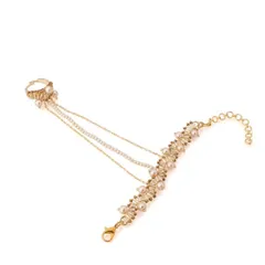 Another view of our elegant hand harness, showing the adjustable chain and clasp detail.