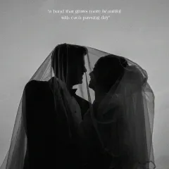 An intimate silhouette of the bride and groom beneath a delicate veil. This fine-art portrait captures the quiet promise and deep connection between two souls, a bond that grows more beautiful with each passing day.