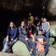 Posing for a photo inside the cool rock shelters of Antaragange. These are the moments that make our Sunday treks so memorable.