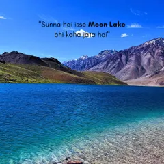 They call Chandratal the "Moon Lake," and when you see it, you'll know why. This is a shot of its crystal-clear blue water against the backdrop of the Himalayas. It's a view that makes you forget everything else.