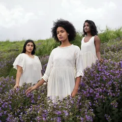 A stunning outdoor campaign for Blossom Inners, shot in a field of purple flowers. I designed natural, fresh-faced makeup looks that celebrated the diverse beauty of the models.