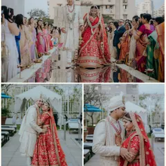 A collage of post-ceremony moments, from the couple's entry to their first few portraits as husband and wife. We document the entire narrative of your wedding rituals.