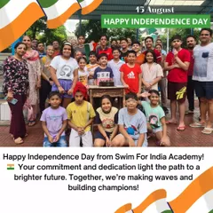 Happy Independence Day from our entire swim family. We are proud to be building the next generation of champions for India, together.