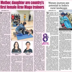 The Free Press Journal featured our mother-daughter instructor duo, Dipika and Rachel Vaz, highlighting their journey as some of the country's first female Krav Maga trainers.