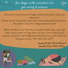 You deserve a cozy journey of happy stretches. This Yin Yoga session incorporates gentle moves, long holds, and aromatherapy for a perfect recipe to release tension. It is like a mini vacation for your muscles and joints.