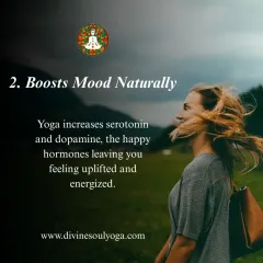 Yoga is a natural mood booster. The practice is scientifically shown to increase serotonin and dopamine, the "happy hormones," leaving you feeling uplifted, energized, and more positive.