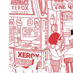 Close-up on the left side of the Netflix mural. You can see references to 'Abstract' and 'The Great Hack', woven into the fabric of a typical Mumbai Xerox shop.
