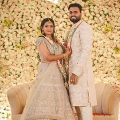 A beautiful couple at their reception. My goal is to create a stunning backdrop that makes your special moments even more memorable.