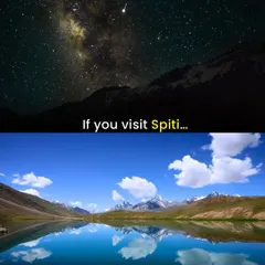 This is Chandratal Lake in Spiti Valley, also known as the Moon Lake. We camp nearby under a sky full of stars, a truly surreal experience in the Himalayan cold desert.