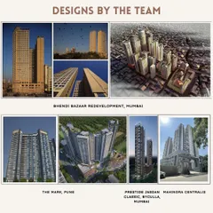 A collage showcasing some of our key large-scale projects, including the Bhendi Bazaar redevelopment and other major residential master plans in Pune and Mumbai.
